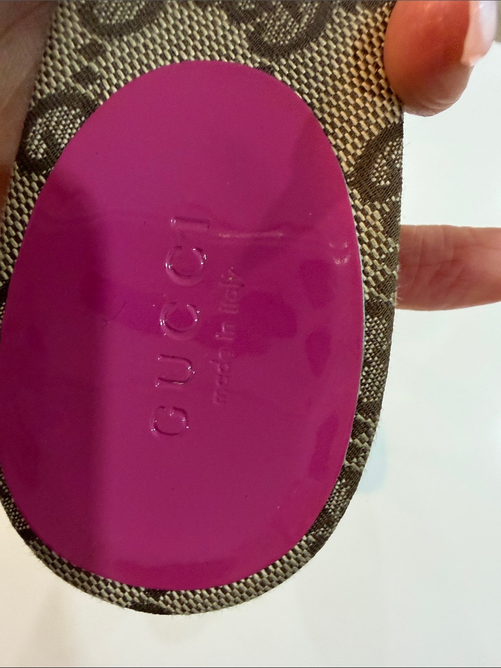 Gucci Tom Ford era 2004 Vintage Brown Monogram Mules with Pink Patent Trim💕💕💘 - Picture 6 of 16